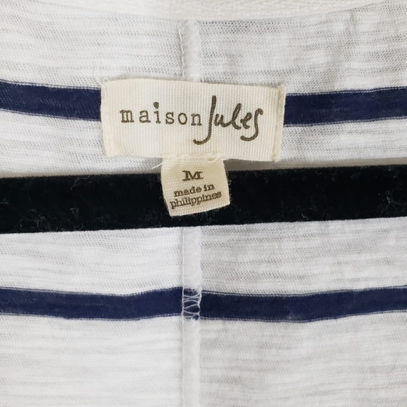 MAISON JULES striped v-neck tank top Sz M - Picture 5 of 6